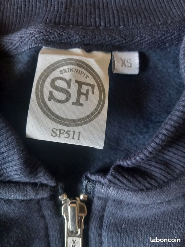 Bombers gilet sweat à fermeture éclair bleu marine - neuf - XS - SV91 (image 3)