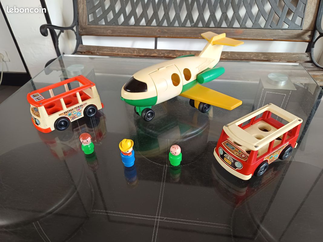 Ancien Jouet Fisher Price - L'avion Réf 2360 - Vintage Années 1980, En Plastique