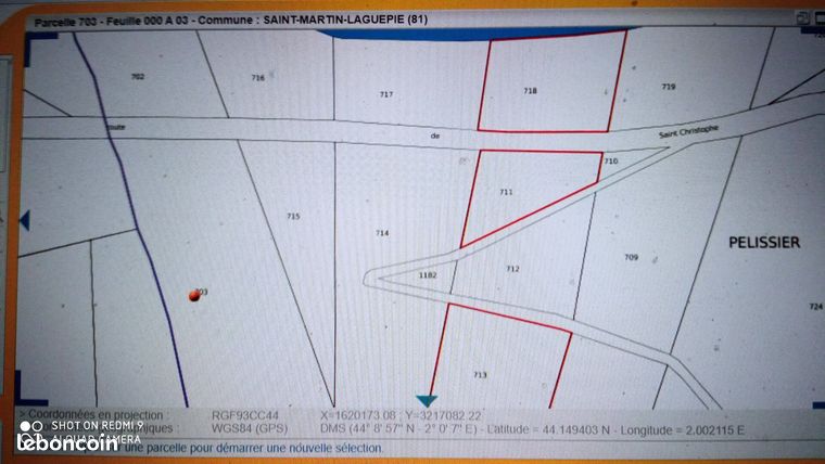 Terrain 11018 m² SAINT MARTIN LAGUEPIE