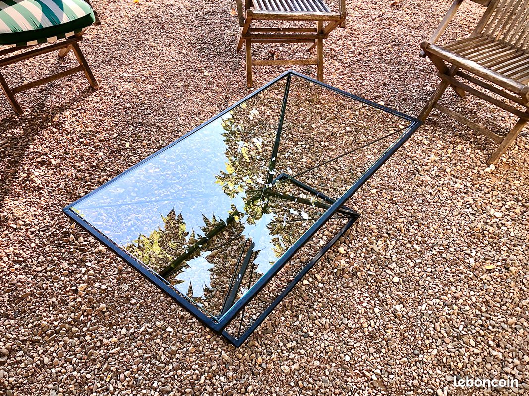 TABLE BASSE - Métal et verre - Ferronnerie (image 2)