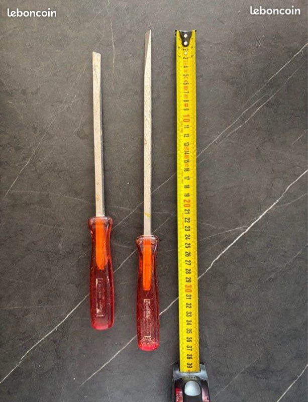 Lot De 2 Tournevis Longs FACOM - Acier Chromé - Neufs Sous Emballage