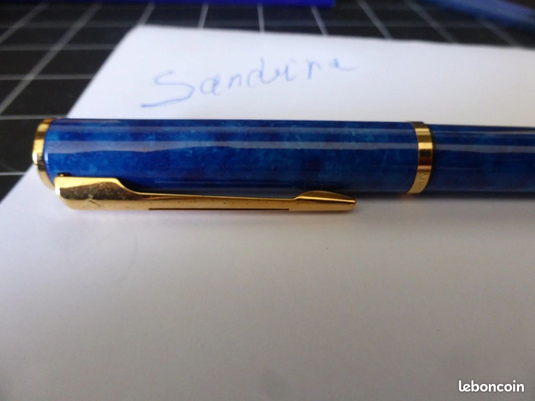 Stylo Plume Ancien Waterman Paris Bleu Doré Et Marron - Stylo Vintage Avec Quelques Traces