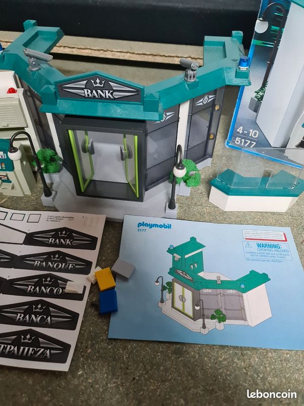 Playmobil 5177 Banque Avec Distributeur – City, D'occasion, Incomplet, Pour Pièces Ou Collection