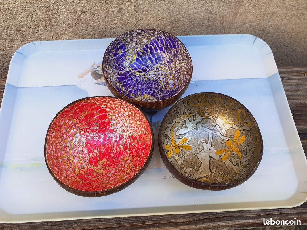 3 Coupelles Bols noix de coco (image 1)