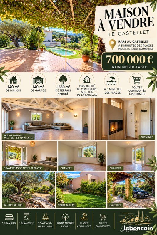 Maison 6 pièces 140 m² · au Castellet · 140 m² · 700 000 €