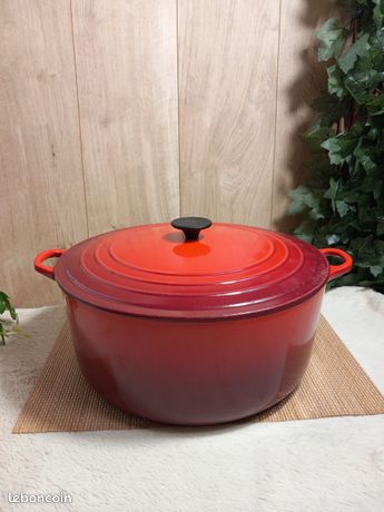 1930s Cast ron Cocotte DOUFEU Cousances France, French Cookng Pot Le Creuset Vntage, Made n