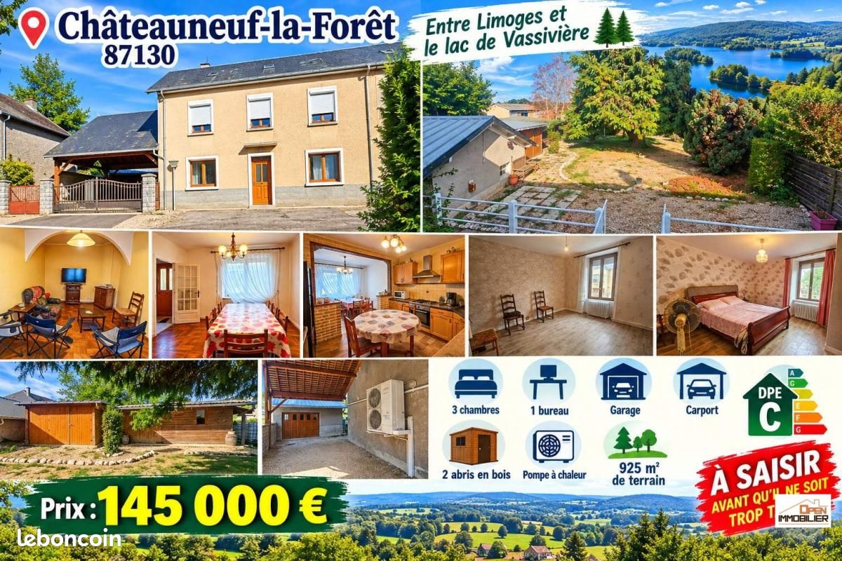 Maison 6 pièces 112 m² · à Châteauneuf-la-Forêt · 112 m² · 145 000 €