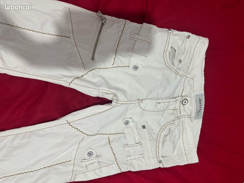 Jean homme blanc taille 30 style cargo (image 1)