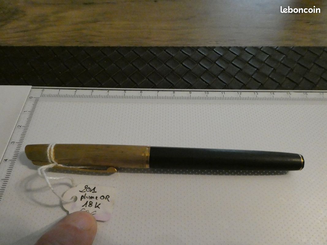 Stylo Plume Waterman Ancien - Plume En Or 18 Carats Et Corps Plaqué Or - Occasion