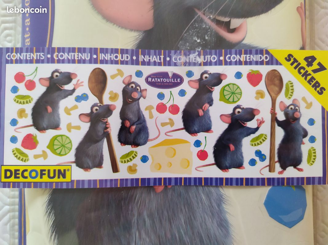 🐭🧀🍒🍄 47 Stickers repositionnables Ratatouille - NEUF SOUS BLISTER (image 4)