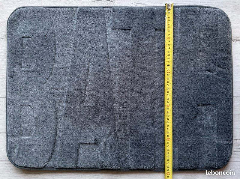 Grand tapis de bain gris anthracite 70x50 cm (image 4)