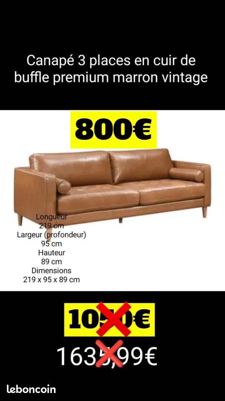 CANAPES angle,convertible,express,cuir (image 17)