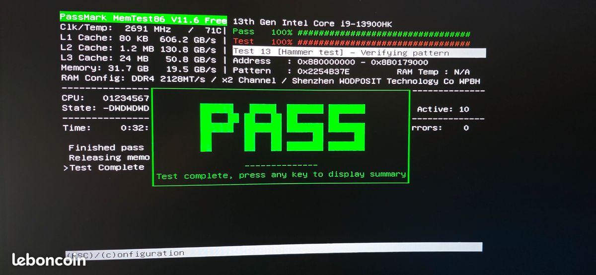 Kit RAM 32 Go (2x16Go) DDR4 3200MHz SO-DIMM – PC Portable / NUC Vends kit mémoire DDR4 SO-DIMM en très bon état, sans défaut ni rayure (image 2)