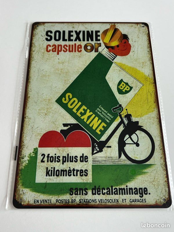 Plaque Métal Vintage Solex – Déco Moto Rétro, Homme, Sans Marque