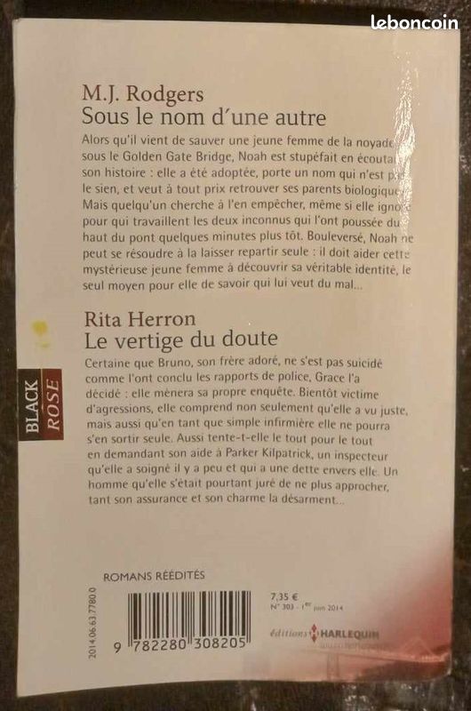 Sous le nom d'une autre, MJ. Rodgers suivi de Le vertige du doute Rita Herron (image 2)