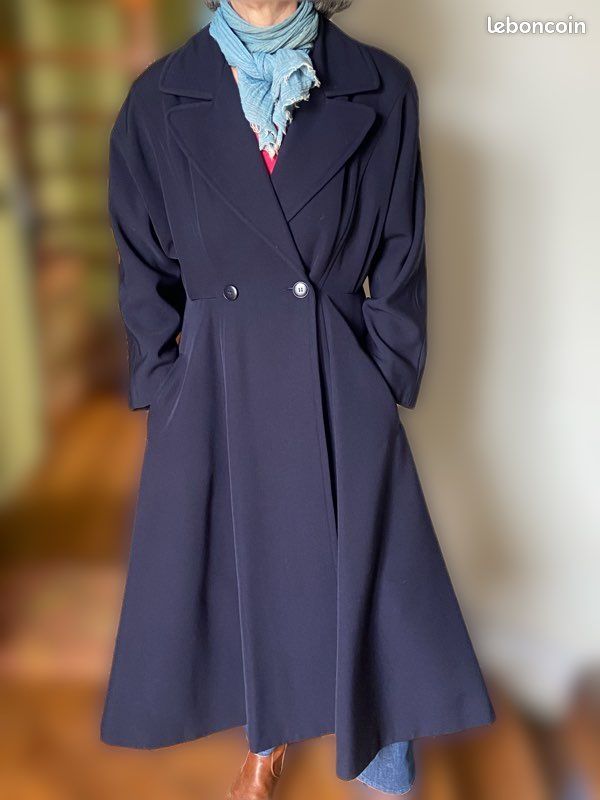 Manteau créateur ample pure laine T38 (image 1)