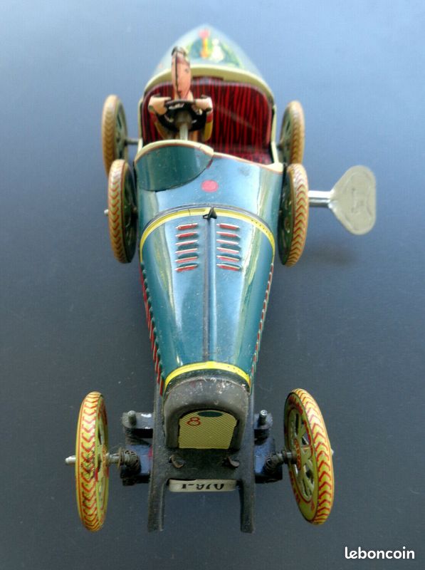 JOUET COLLECTION Voiture Miniature TOLE Lithographiee 1960s BUGATTI I-970 Ballon Cord K74 (image 3)