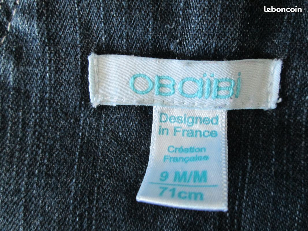 Pantalon Jean salopette OBAÏBI 9 mois / 71cm (image 3)