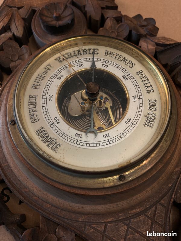 Thermomètre baromètre ancien (image 2)