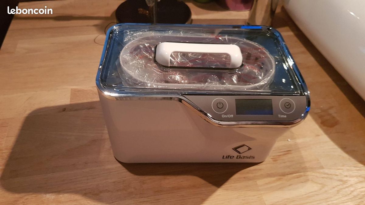 Nettoyeur Ultrasons 50W, 600ML Nettoyant Lunettes de Vue Ultrasonic Cleaner 42KHz avec 5 Modes de Nettoyage, Fonction Tactile, Panier et Support à Montres pour Bijoux Montres Colliers (image 1)