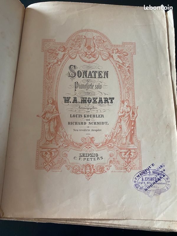 MOZART Sonates pour piano Livre ancien (image 1)