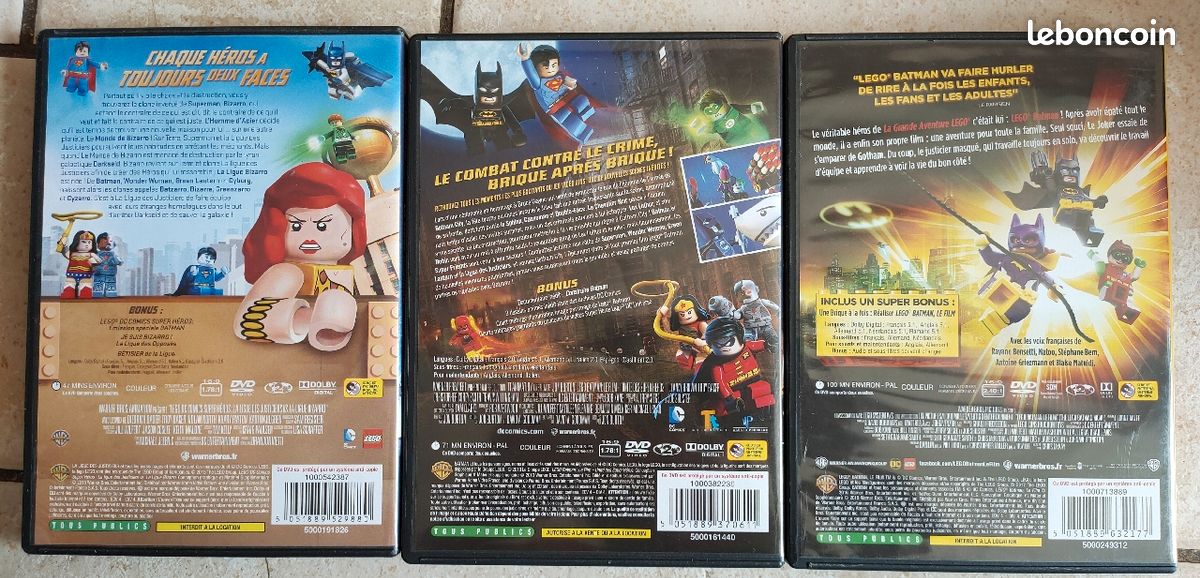 3 DVD Lego Thème Super Héros : Batman, Ligue des justiciers et Bizarro (image 2)