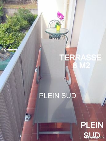 8,T2 plein Sud. TOTAL DES SURFACES 46,55 M2 m2 dont Loi Carrez 37,75m2 + Loggia Terrasse 8,80m2. Faibles charges de copropriété