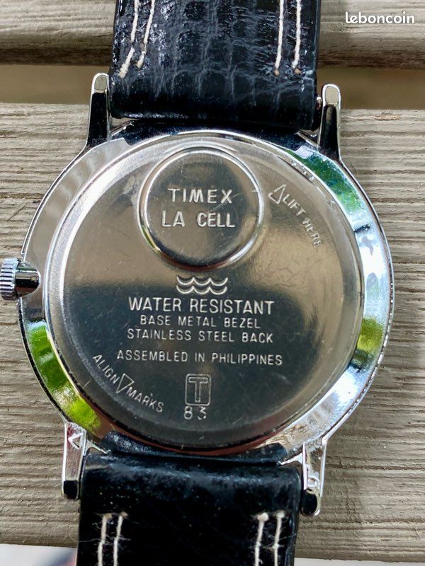 Montre Bracelet TIMEX La Cell T47 à Quartz - Boîtier Acier, Bracelet Cuir Argenté - Unisexe Occasion