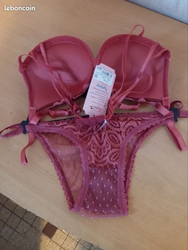 Ensemble Lingerie Soutien-gorge & Shorty – 80B – Couleur Ecru – Push-up – Femme
