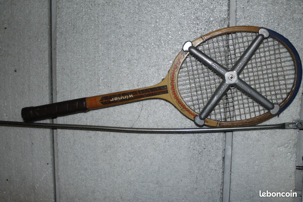 Raquette De Tennis Ancienne – Bois Et Boyaux – Senior – Vintage