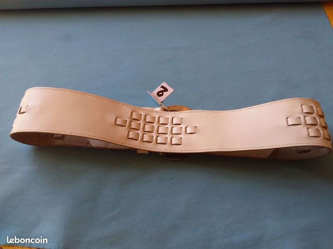 Ceinture de femme blanche, réf No cuir, longue 85 cm Largeur