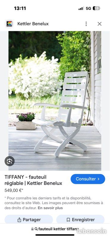 Fauteuil, Kettler, Tiffany Jardin Plantes