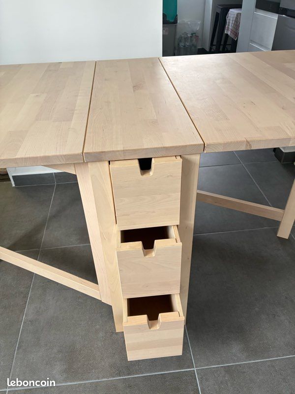 Table IKEA NORDEN extensible avec tiroirs – bois clair (image 4)