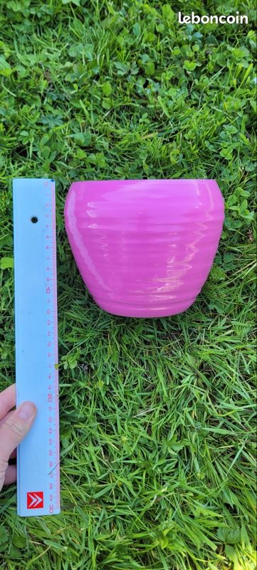 Cache pot blanc et rose (image 7)