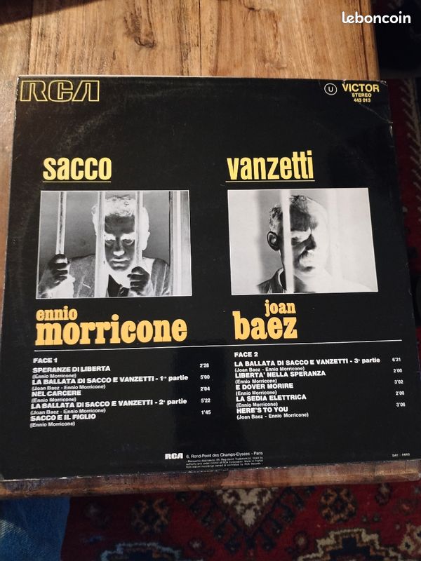 Vinyle 33 tours Ennio Morricone et Joan baez (image 2)