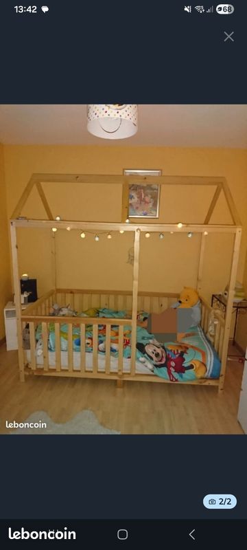 Lit cabane fait maison (image 1)