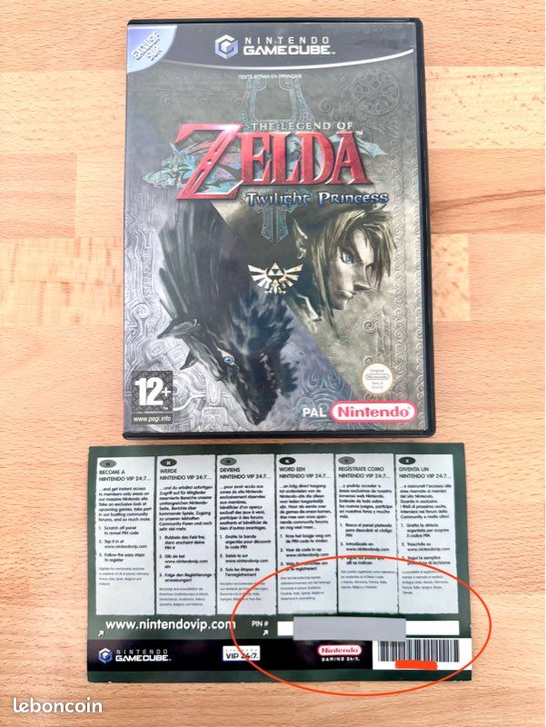 ZELDA: TWILIGHT PRINCESS gamecube complet FR avec carte VIP NON GRATTE