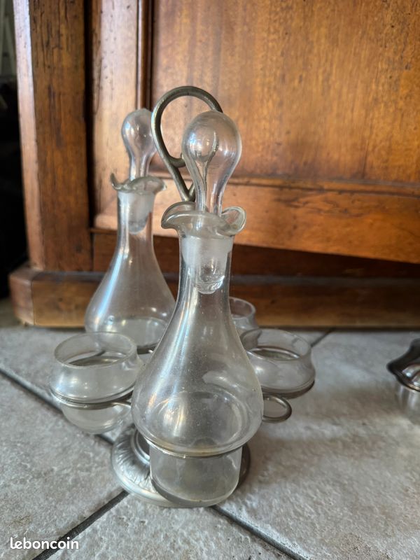 Huilier vinaigrier / Serviteur de table vintage complet 5 pièces (image 2)