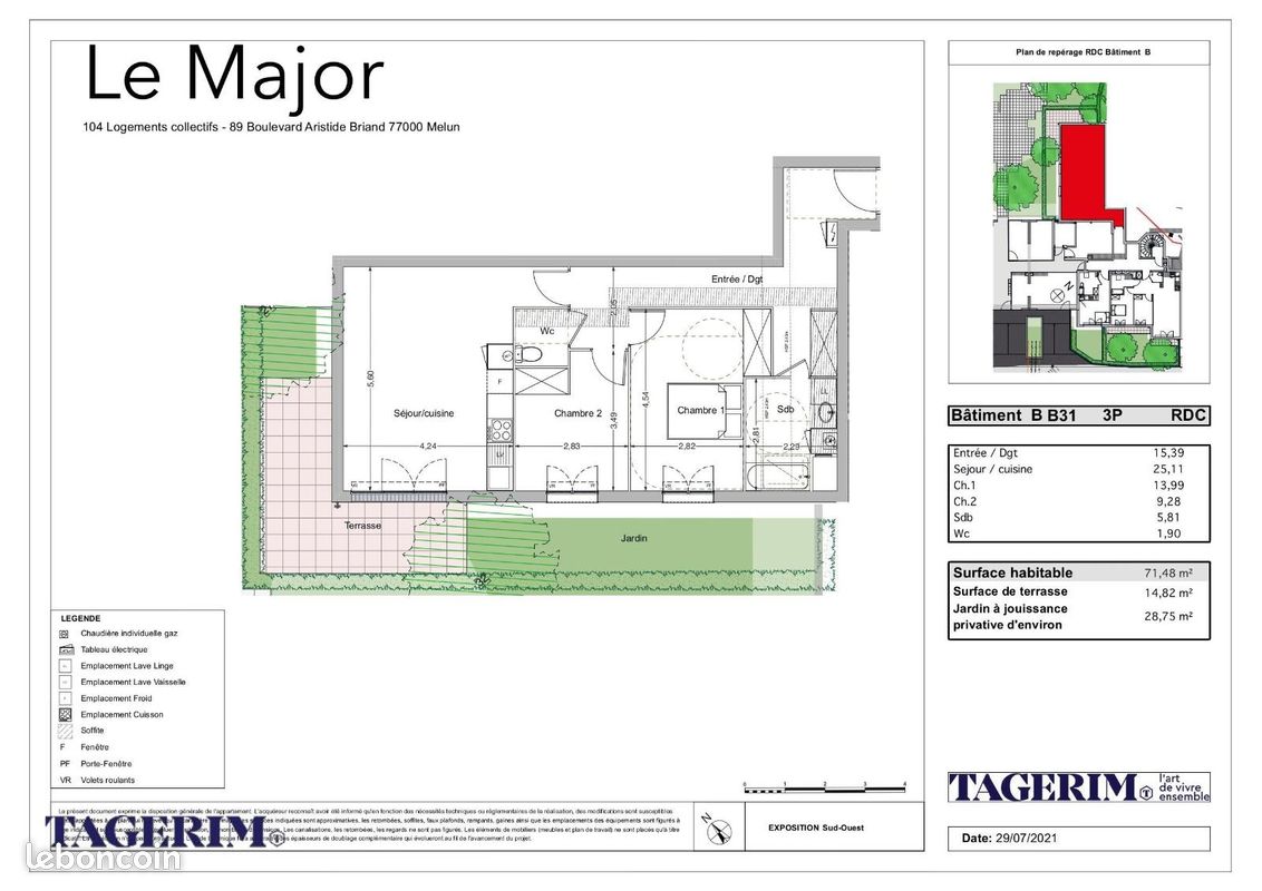 Appartement 3 pièces 71 m² · à Melun · 71 m² · 1 013 €