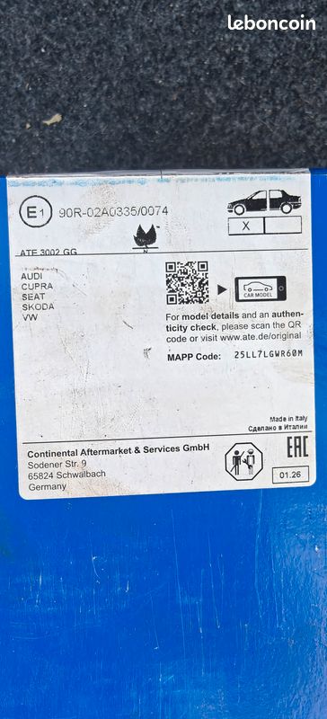 Plaquettes de frein avant ATE 13.0460-2785.2 neuves – Golf 7, A3, Leon, Octavia, Tiguan... (image 2)
