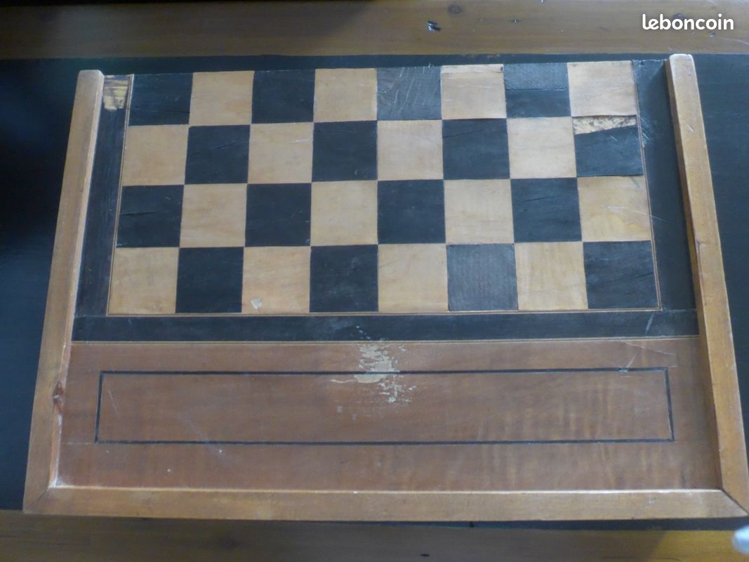 Ancienne Boîte De Jeu De Jacquet Backgammon En Bois - Complet Avec Jeu De Dames - France