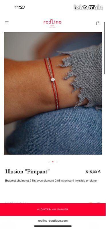 Bracelet illusion pimpant Redline or blanc Montres Bijoux