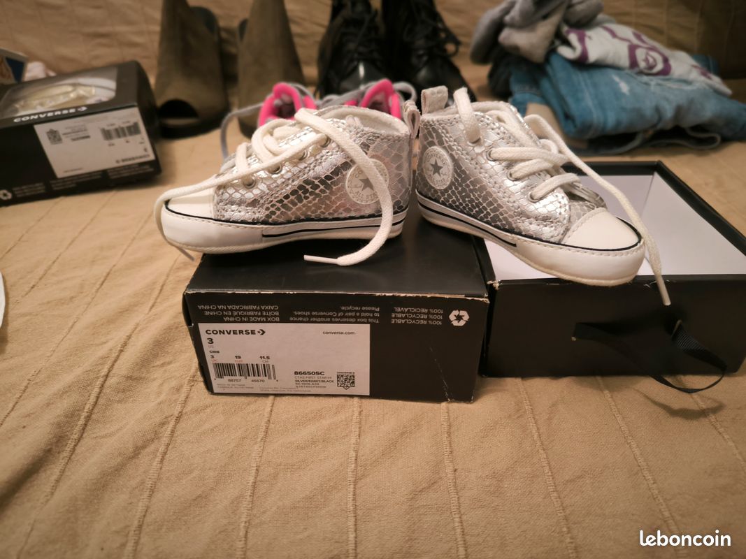 Chaussures nourrisson Converse gris brillant Chaussures