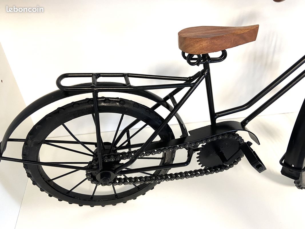 Mini Vélo Vintage 1:10 – Métal Vert – Déco étagère 19x13,5 Cm – Maison De Poupée – Cadeau Collectionneur
