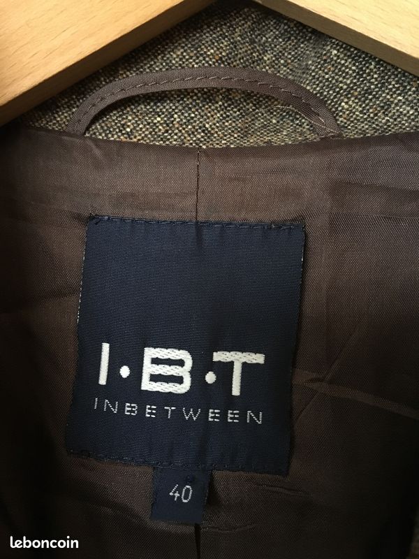 Belle veste vintage tweed marron clair IBT Inbetween coupe saharienne taille 40 (image 12)