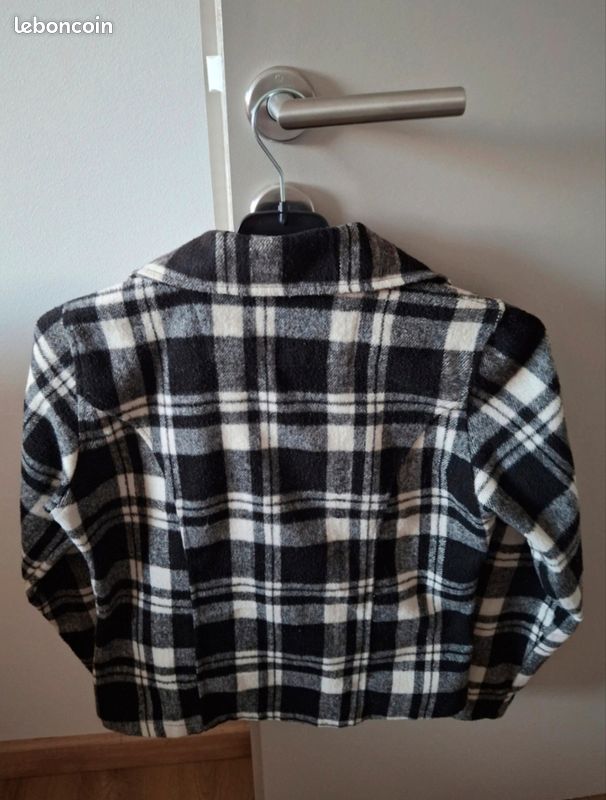 Blazer Femme Rafaella En Tweed à Carreaux Noir Et Blanc Scintillant - Taille 10 - Occasion Très Bon état