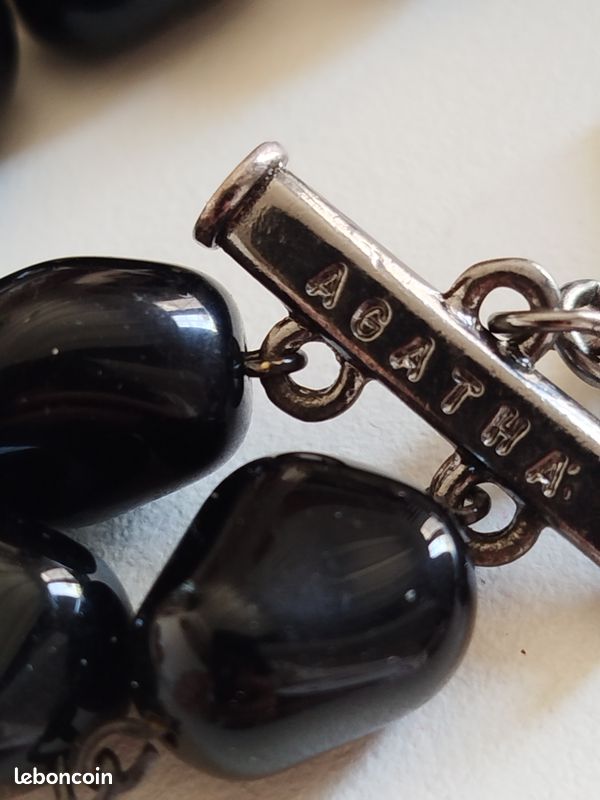 Bracelet perles noires Agatha (image 4)
