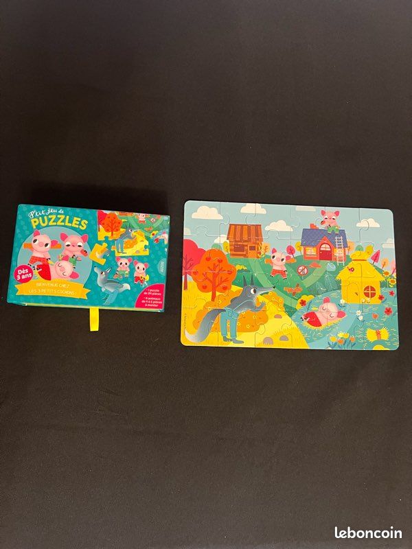 Puzzle – “Les 3 petits cochons” – 25 pièces – Dès 3 ans – Boîte rigide (image 1)