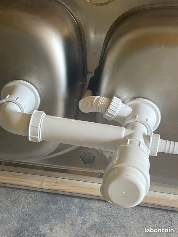 Évier double bac inox neuf (image 2)