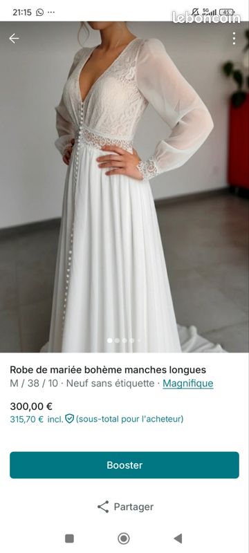 Taille s/m 38 destockage robe de mariee Vêtements